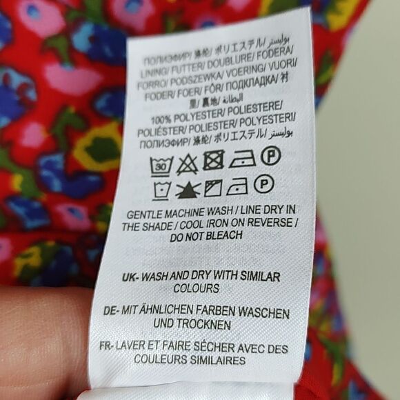 Boden Red Floral Imogen Georgette Long Sleeve Dress Size 10P - Picture 7 of 13